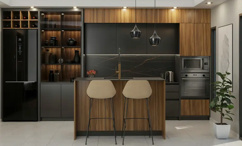 Modern Black Kitchen Cabinets